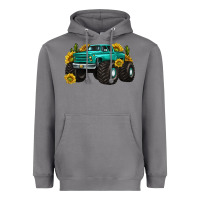 Storm monster truck with sunflower western Heavyweight Hoodie - texasbilliewilder