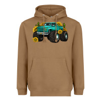 Toasted Coconut monster truck with sunflower western Heavyweight Hoodie - texasbilliewilder