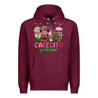 Burgundy cafecito y chisme coffee cups Premium Hoodie - Jasminsmagicworld
