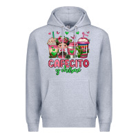 Heather Grey cafecito y chisme coffee cups Premium Hoodie - Jasminsmagicworld
