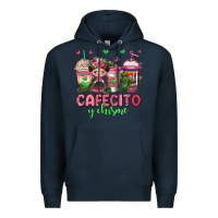 Navy cafecito y chisme coffee cups Premium Hoodie - Jasminsmagicworld