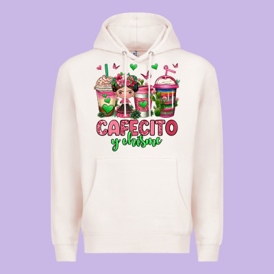 Cafecito Y Chisme Coffee Cups Premium Hoodie Designed By Jasminsmagicworld