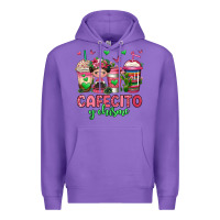 Purple cafecito y chisme coffee cups Premium Hoodie - Jasminsmagicworld