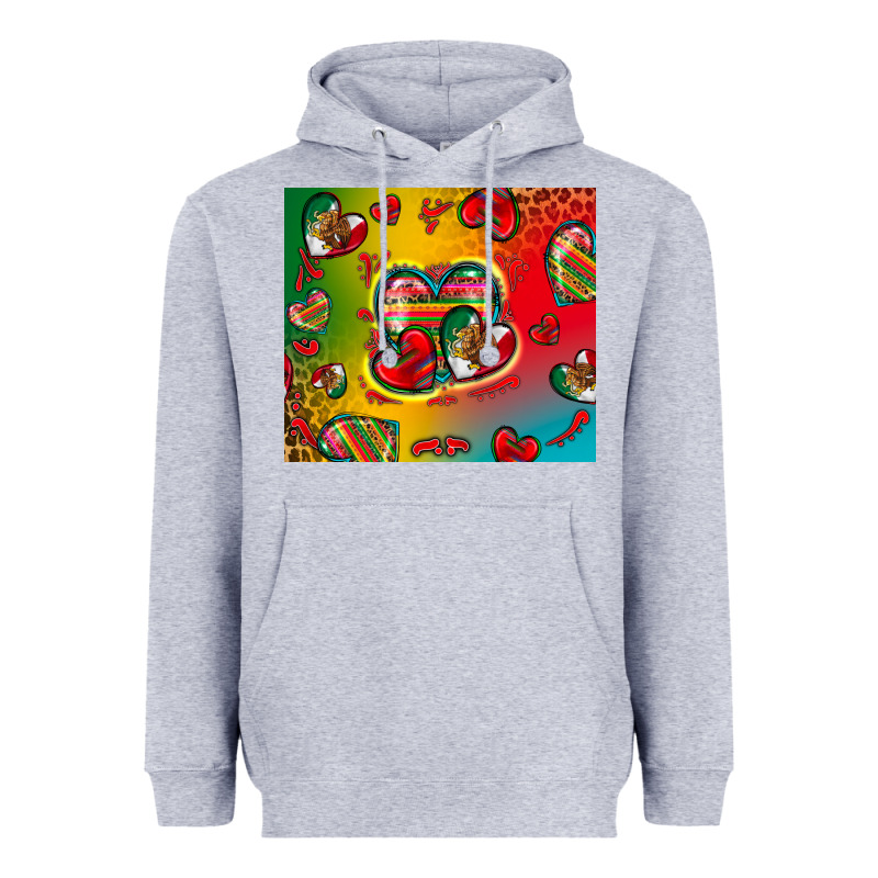 Mexico Hearts Heavyweight Hoodie by Zillion Design Studio | Teevron