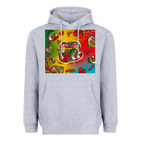 Heather Grey mexico hearts Heavyweight Hoodie - Zillion Design Studio