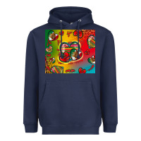 Navy mexico hearts Heavyweight Hoodie - Zillion Design Studio