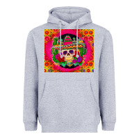 Heather Grey mexican skull Heavyweight Hoodie - Zillion Design Studio
