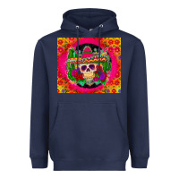 Navy mexican skull Heavyweight Hoodie - Zillion Design Studio