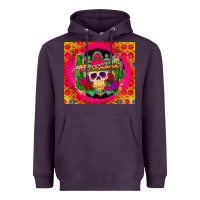 Plum mexican skull Heavyweight Hoodie - Zillion Design Studio