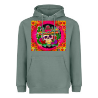 Sage mexican skull Heavyweight Hoodie - Zillion Design Studio