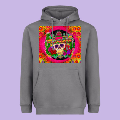 Mexican Skull Heavyweight Hoodie Designed By Zillion Design Studio