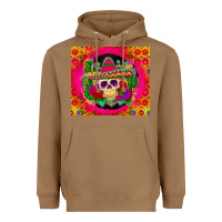Toasted Coconut mexican skull Heavyweight Hoodie - Zillion Design Studio