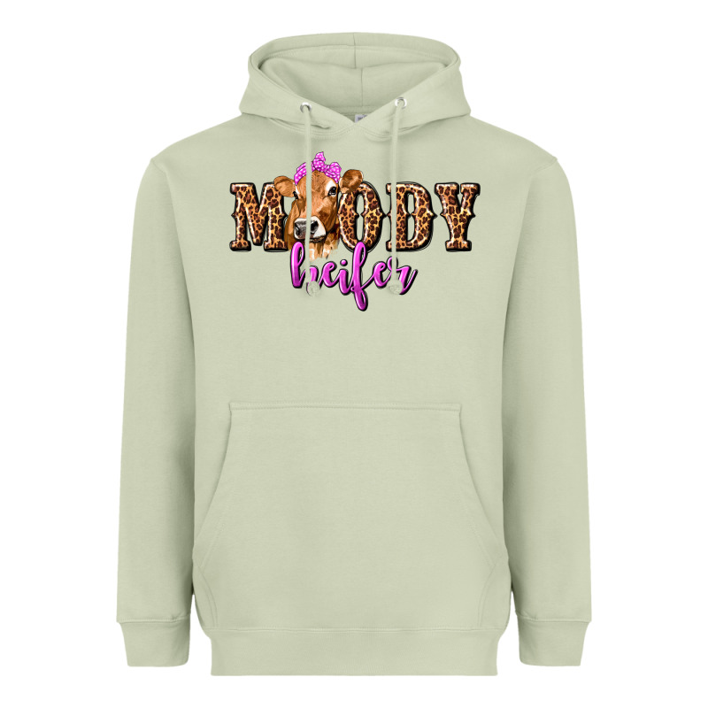 Moody Heifer With Leopard Tbw Heavyweight Hoodie by texasbilliewilder | Teevron