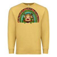 Antique Gold reindeer rainbow christmas Premium Sweatshirt - RanaPortraitStore