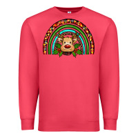 Cardinal reindeer rainbow christmas Premium Sweatshirt - RanaPortraitStore