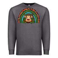 Charcoal Heather reindeer rainbow christmas Premium Sweatshirt - RanaPortraitStore