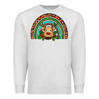 Oatmeal Heather reindeer rainbow christmas Premium Sweatshirt - RanaPortraitStore