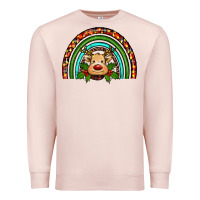 Pale Pink reindeer rainbow christmas Premium Sweatshirt - RanaPortraitStore