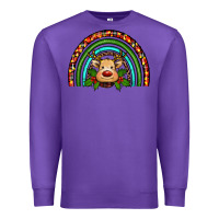 Purple reindeer rainbow christmas Premium Sweatshirt - RanaPortraitStore