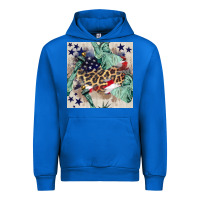 Cobalt statue of liberty leopard Urban Hoodie - BundleAndBundleShop