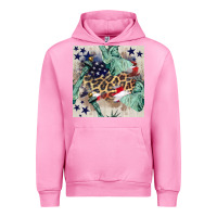 Fuchsia Pink statue of liberty leopard Urban Hoodie - BundleAndBundleShop