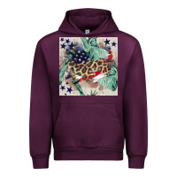 Mauve Wine statue of liberty leopard Urban Hoodie - BundleAndBundleShop