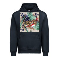 Navy statue of liberty leopard Urban Hoodie - BundleAndBundleShop
