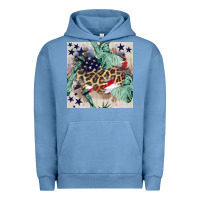 Pigment Pebble Blue statue of liberty leopard Urban Hoodie - BundleAndBundleShop