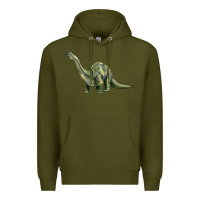Army Green dinosaur brontosaurus Premium Hoodie - Artiststas