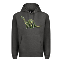 Charcoal Heather dinosaur brontosaurus Premium Hoodie - Artiststas