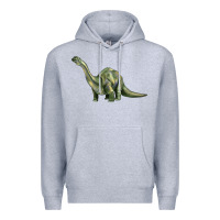 Heather Grey dinosaur brontosaurus Premium Hoodie - Artiststas