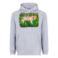 Heather Grey Thick Thighs Lucky Vibes Charolais Bull Heavyweight Hoodie - RanaPortraitStore