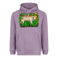 Lavender Thick Thighs Lucky Vibes Charolais Bull Heavyweight Hoodie - RanaPortraitStore