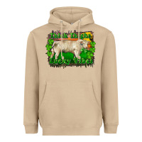 Mushroom Thick Thighs Lucky Vibes Charolais Bull Heavyweight Hoodie - RanaPortraitStore