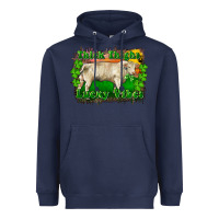 Navy Thick Thighs Lucky Vibes Charolais Bull Heavyweight Hoodie - RanaPortraitStore