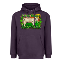 Plum Thick Thighs Lucky Vibes Charolais Bull Heavyweight Hoodie - RanaPortraitStore