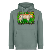 Sage Thick Thighs Lucky Vibes Charolais Bull Heavyweight Hoodie - RanaPortraitStore