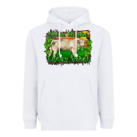 White Thick Thighs Lucky Vibes Charolais Bull Heavyweight Hoodie - RanaPortraitStore