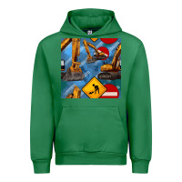 Emerald excavator seamless pattern Urban Hoodie - BundleAndBundleShop
