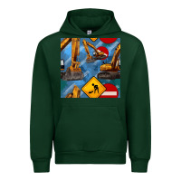 Foreset Green excavator seamless pattern Urban Hoodie - BundleAndBundleShop