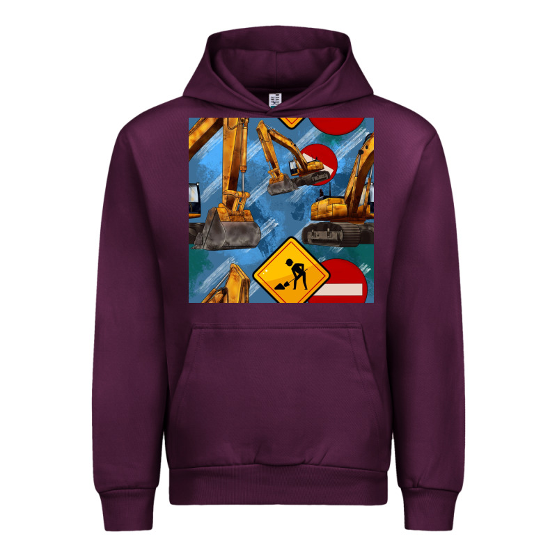 Excavator Seamless Pattern Urban Hoodie by BundleAndBundleShop | Teevron