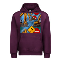 Mauve Wine excavator seamless pattern Urban Hoodie - BundleAndBundleShop
