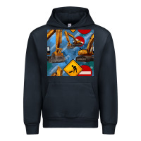Navy excavator seamless pattern Urban Hoodie - BundleAndBundleShop