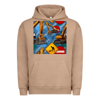 Pigment Burro excavator seamless pattern Urban Hoodie - BundleAndBundleShop
