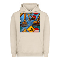 Pigment French Oak excavator seamless pattern Urban Hoodie - BundleAndBundleShop