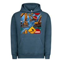 Pigment Midnight Navy excavator seamless pattern Urban Hoodie - BundleAndBundleShop