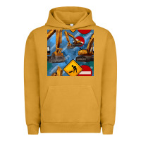 Pigment Peanut Butter excavator seamless pattern Urban Hoodie - BundleAndBundleShop
