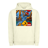 Pigment Pistachio excavator seamless pattern Urban Hoodie - BundleAndBundleShop