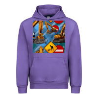 Tulip excavator seamless pattern Urban Hoodie - BundleAndBundleShop