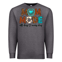 Charcoal Heather mom mode all day every day Premium Sweatshirt - texasbilliewilder